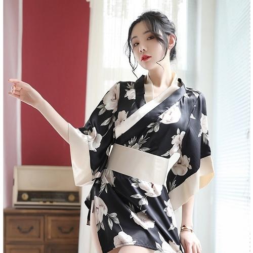 セクシー コスプレ 花魁 和服 着物 ランジェリー  女性 和風  コスチューム ベビドール  ナイトウェア ガウン、リボンベルト、Ｔパックの3点セット |  | 04