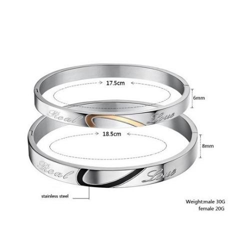 【D-J0004】ペアバングル 刻印入り「Real Love」 ステンレス シルバー ペア プレゼント　記念日　カップル |  | 06