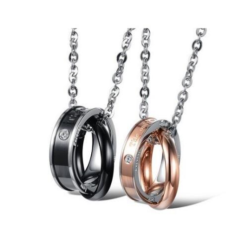 【D-J0010】ペア ネックレス 恋人 ペンダント 刻印唯一の永遠の愛 ステンレス製 (ペアセット)　カップル　記念日 | 