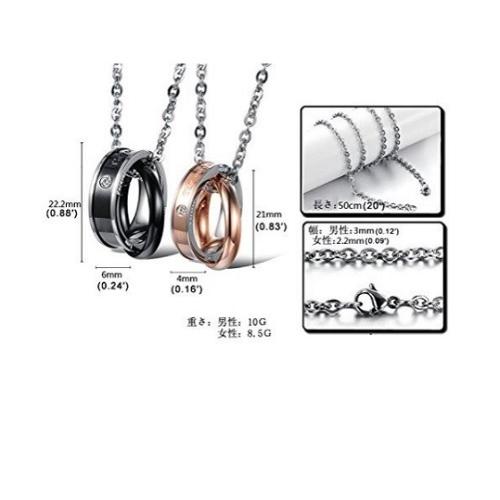 【D-J0010】ペア ネックレス 恋人 ペンダント 刻印唯一の永遠の愛 ステンレス製 (ペアセット)　カップル　記念日 |  | 05