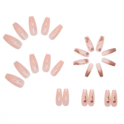 chip-006 ネイルチップ　薔薇　シアー感　ピンクベージュ　付け爪　綺麗　清楚　上品　クリア感　結婚式　イベント |  | 02