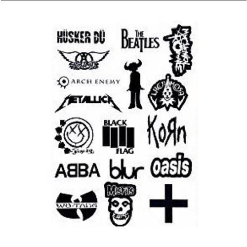 【D-ST004】【ギター・楽器・タブレット等のカスタマイズに!】 ロック・ポップス・メタル 系 洋楽 音楽 バンド ステッカー 艶あり・防水加工 自転車 | 