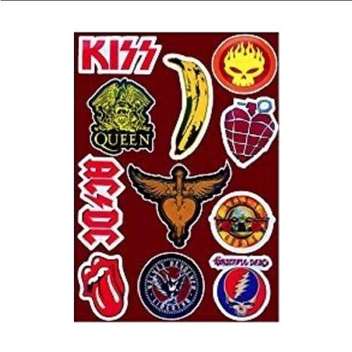 【D-ST005】【ギター・楽器・タブレット等のカスタマイズに!】 ロック・ポップス・メタル 系 洋楽 音楽 バンド ステッカー 艶あり・防水加工 自転車 | 