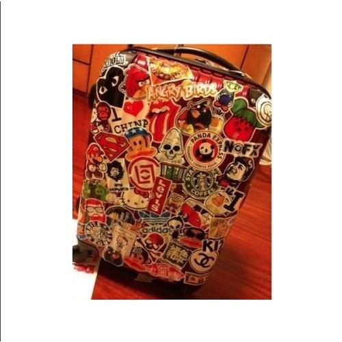 【D-ST009】レトロ アメリカン雑貨風 アンティーク　ステッカー 2枚セット スーツケースなどに |  | 02