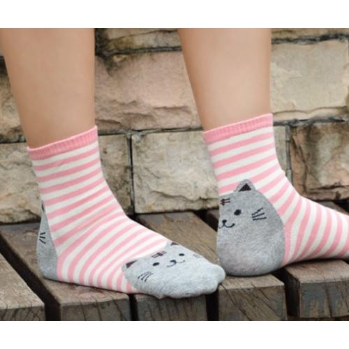 猫柄 レディースソックス かわいい 靴下 カラフル ファッション 靴下セット ガールズ 6足セット カジュアルな レディース靴下 ボーダー柄 (6足組) |  | 01