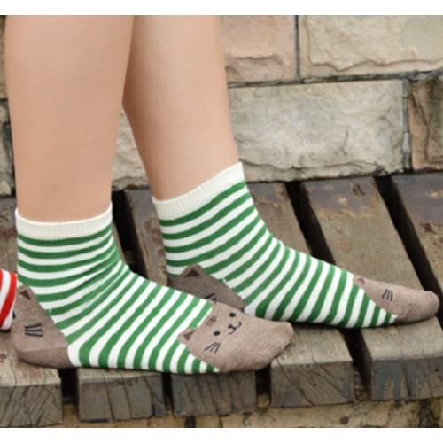 猫柄 レディースソックス かわいい 靴下 カラフル ファッション 靴下セット ガールズ 6足セット カジュアルな レディース靴下 ボーダー柄 (6足組) |  | 03