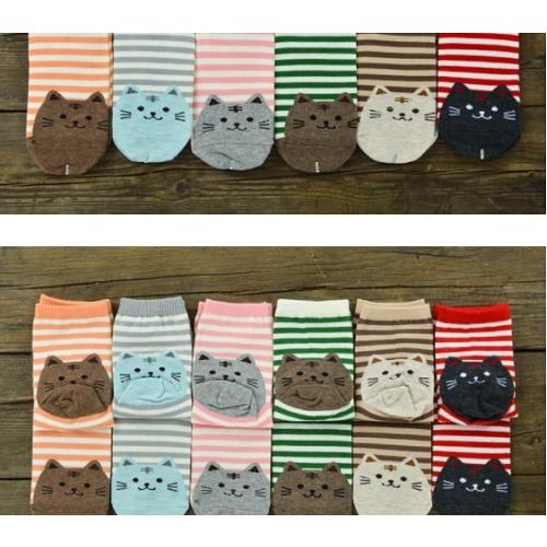 猫柄 レディースソックス かわいい 靴下 カラフル ファッション 靴下セット ガールズ 6足セット カジュアルな レディース靴下 ボーダー柄 (6足組) |  | 07