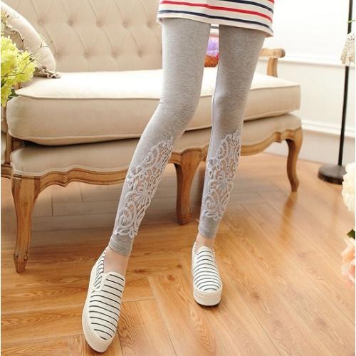 花柄　レース　レギンス　スパッツ　薄手　9分丈　レギパン　フリーサイズ　レディース　ヨガ　フィットネス　４色展開 |  | 04