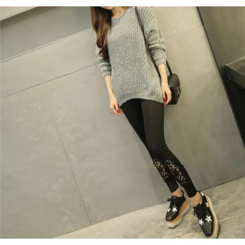 花柄　レース　レギンス　スパッツ　薄手　9分丈　レギパン　フリーサイズ　レディース　ヨガ　フィットネス　４色展開 |  | 06