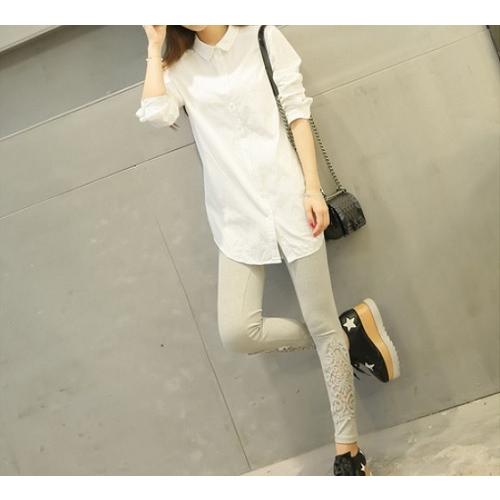 花柄　レース　レギンス　スパッツ　薄手　9分丈　レギパン　フリーサイズ　レディース　ヨガ　フィットネス　４色展開 |  | 07