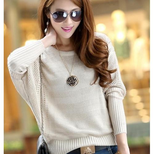 スプリング　オータム　春秋　 セーター リブニット メッシュ セーター プルオーバー 長袖 薄手 カットソー シャツ トップス |  | 02