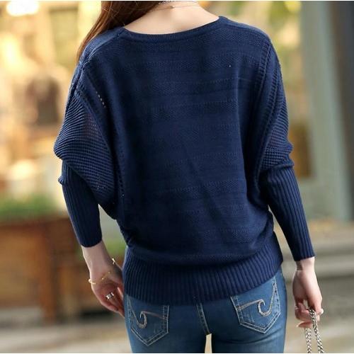 スプリング　オータム　春秋　 セーター リブニット メッシュ セーター プルオーバー 長袖 薄手 カットソー シャツ トップス |  | 06