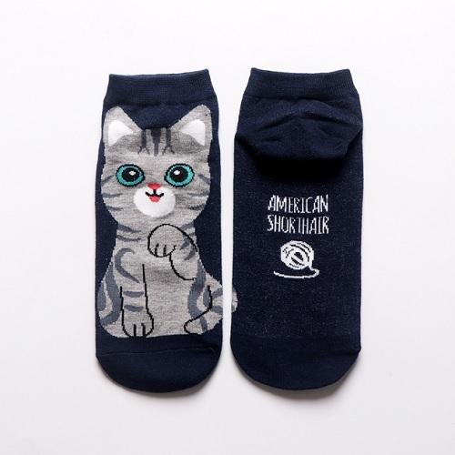 猫　くるぶし　ソックス　靴下　5色セット　レディース　春　夏　フリーサイズ　白猫　アメショ　茶トラ　シャム　白黒猫　キャット |  | 05