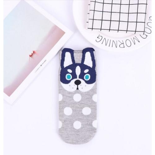 犬　くるぶし　ソックス　靴下　レディース　５色セット　水玉　春　夏　ファッション　フリーサイズ　可愛い　ブルドック　柴犬 |  | 02