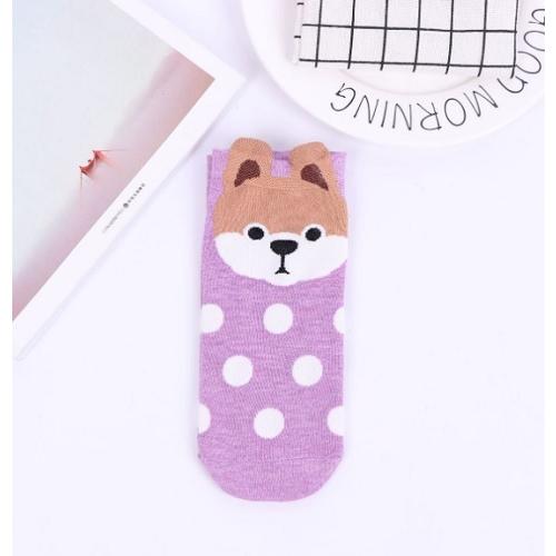 犬　くるぶし　ソックス　靴下　レディース　５色セット　水玉　春　夏　ファッション　フリーサイズ　可愛い　ブルドック　柴犬 |  | 03