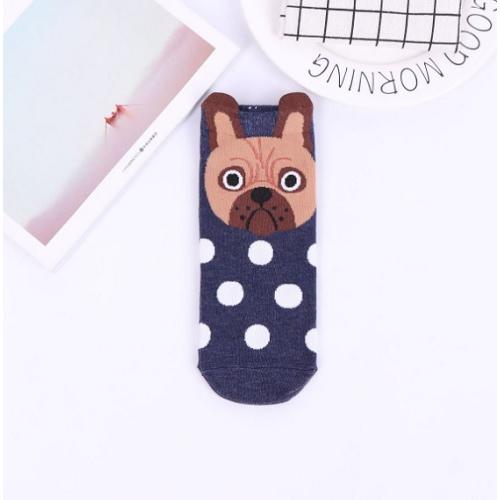 犬　くるぶし　ソックス　靴下　レディース　５色セット　水玉　春　夏　ファッション　フリーサイズ　可愛い　ブルドック　柴犬 |  | 05