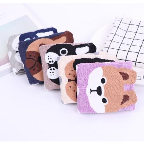 犬　くるぶし　ソックス　靴下　レディース　５色セット　水玉　春　夏　ファッション　フリーサイズ　可愛い　ブルドック　柴犬 |  | 06