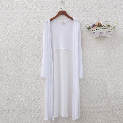 シフォンカーディガン レディース 春 夏 アウター ロング丈 シースルー 3色展開 フリーサイズ 韓国風 冷房対策 冷え防止 日焼け対策 |  | 03