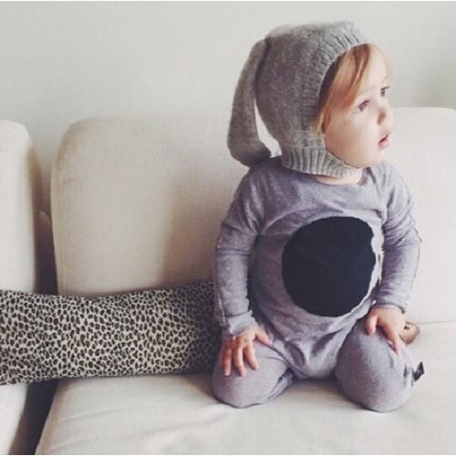 うさぎ耳 ベビー ニット 帽子 グレー 頭保護 赤ちゃん キッズ 暖かい 防風防寒 |  | 01