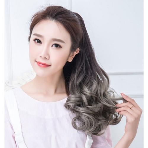 グラデーションカラー エクステンション ポイントウィッグ ポニーテールウィッグ 巻き髪 リボン付き エクステ ロング カール 取付簡単 耐熱 選べる4色 |  | 01