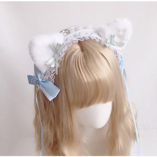 ねこ耳 ロリータ ヘッドドレス カチューシャ  髪飾り ヘアアクセサリー コスプレ コスチューム 猫耳 |  | 01