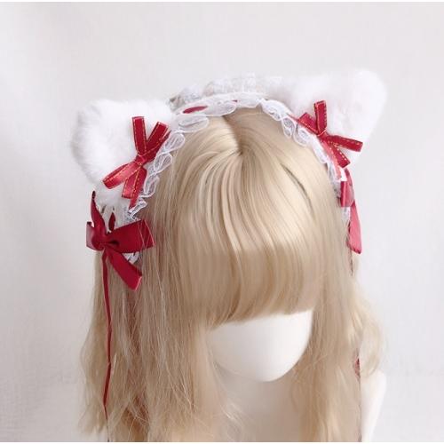 ねこ耳 ロリータ ヘッドドレス カチューシャ  髪飾り ヘアアクセサリー コスプレ コスチューム 猫耳 |  | 03