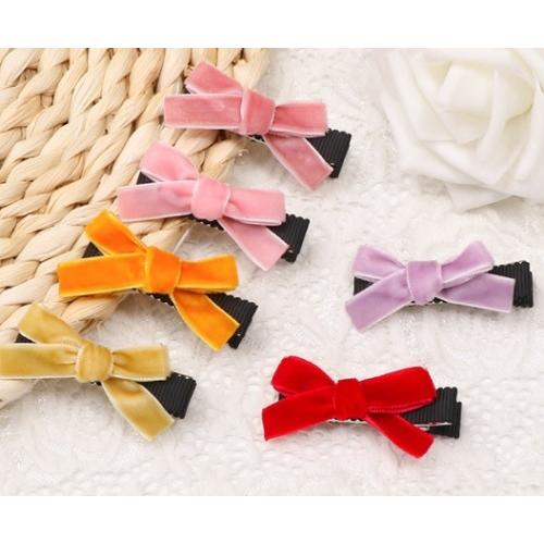 手作り風　ヘアクリップ　こども　キッズ　リボン　ベルベット　10色20個セット　前髪クリップ　髪飾り　女の子 |  | 03