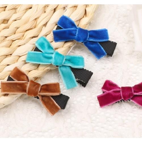 手作り風　ヘアクリップ　こども　キッズ　リボン　ベルベット　10色20個セット　前髪クリップ　髪飾り　女の子 |  | 04