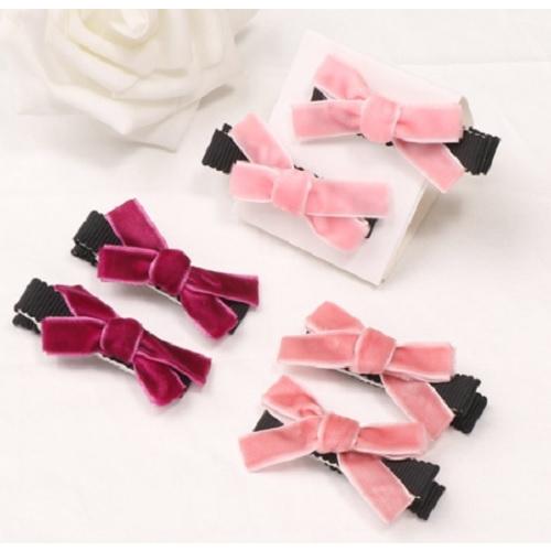 手作り風　ヘアクリップ　こども　キッズ　リボン　ベルベット　10色20個セット　前髪クリップ　髪飾り　女の子 |  | 05