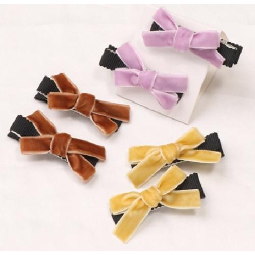 手作り風　ヘアクリップ　こども　キッズ　リボン　ベルベット　10色20個セット　前髪クリップ　髪飾り　女の子 |  | 06