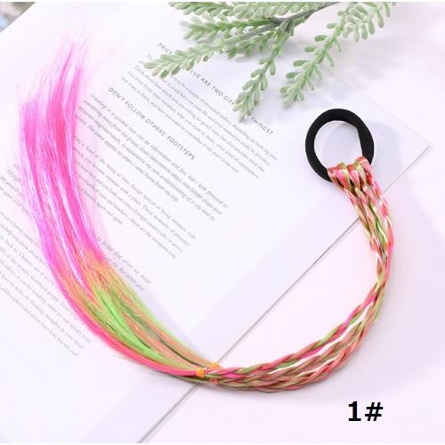 カラーエクステ　三つ編み　3本セット　カラフル　グラデーション　キッズ　メッシュ　ヒップホップ　レゲエ　ダンス | 