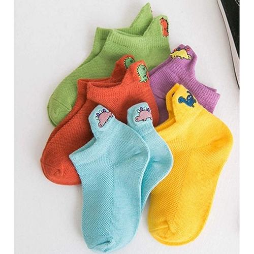 ボーイ　靴下　可愛い キッズ 子供 ソックス 恐竜 くるぶし 通気 メッシュ くつした 男の子 ソックス 綿　3歳〜5歳　5足セット |  | 03