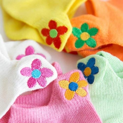 ガールズ　靴下　花柄　子供　ソックス　5足セット　メッシュ　くるぶし　女の子　3〜5歳　15〜18ｃｍ |  | 02