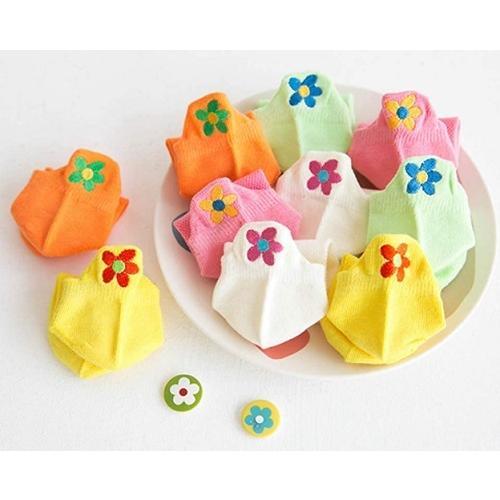 ガールズ　靴下　花柄　子供　ソックス　5足セット　メッシュ　くるぶし　女の子　3〜5歳　15〜18ｃｍ |  | 06