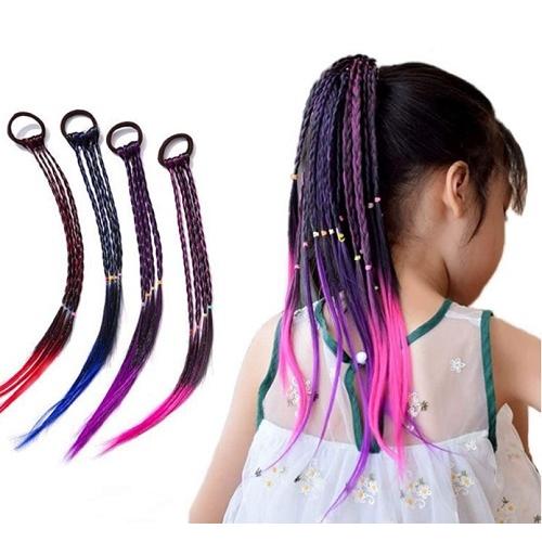 エクステ　三つ編み　カラー　４色セット　カラフル　キッズ　ヘアー　メッシュ　つけ毛　つけ髪　ヒップホップ　レゲエ　ダンス　ダンサー | 