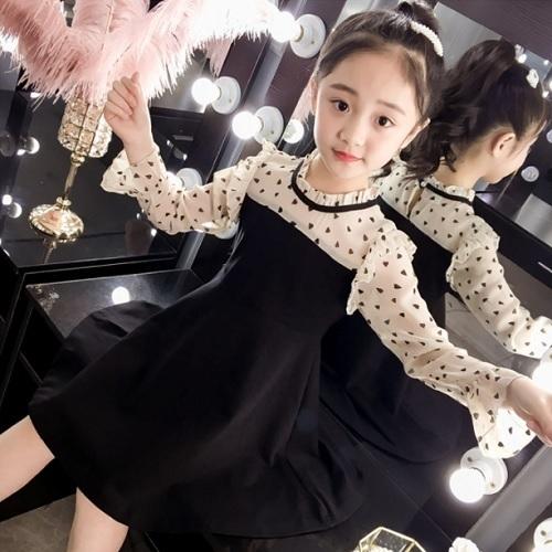 ハート柄　ワンピース　キッズ　女の子　シースルー　フリル　フォーマル　かわいい　子供服 |  | 04