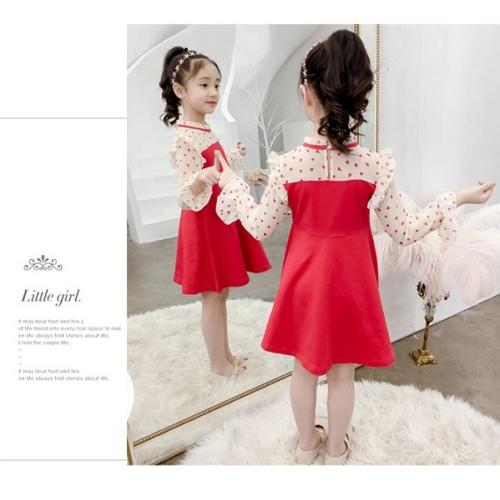ハート柄　ワンピース　キッズ　女の子　シースルー　フリル　フォーマル　かわいい　子供服 |  | 05