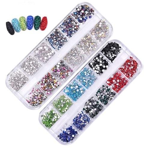 art-005 カラーラインストーン10色 ケース入 ネイル デコ用 大容量セット ネイルアート デコ セルフネイル レジン ネイル | 