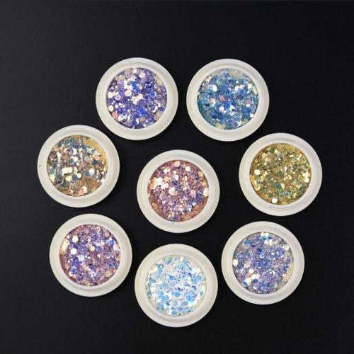 art-001 グリッターラメ ネイル 8色 ネイルパーツ スパンコール 容器入り グリッター ラメ ネイルアート ラメパウダー パウダー オーロラ スパンコール |  | 01