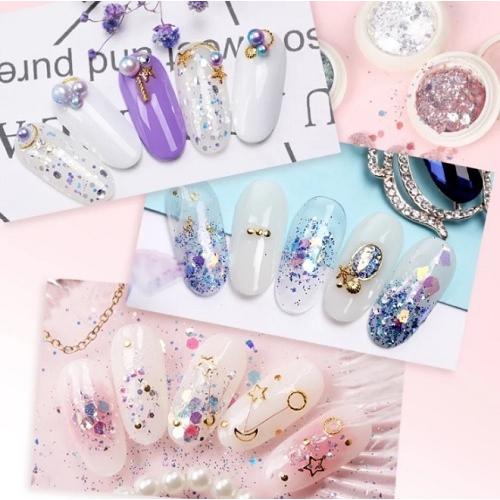 art-001 グリッターラメ ネイル 8色 ネイルパーツ スパンコール 容器入り グリッター ラメ ネイルアート ラメパウダー パウダー オーロラ スパンコール |  | 02