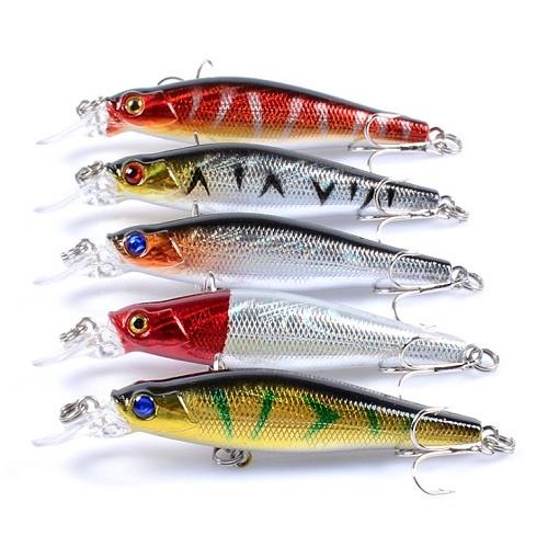 【R-0018】海釣り 淡水 ルアー セット, 5個セット アシストフック 渓流ルアー シーバス ヒラメ オールシーズン 8.5cm 8.4g フローティングミノー |  | 04