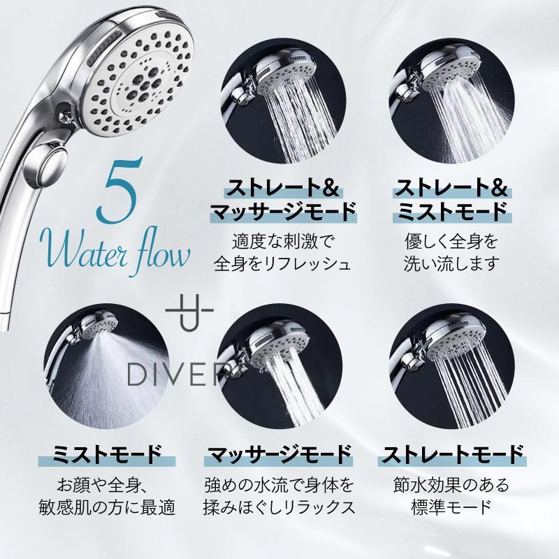 シャワーヘッド ナノバブル 節水 交換簡単 マイクロバブル 手元止水