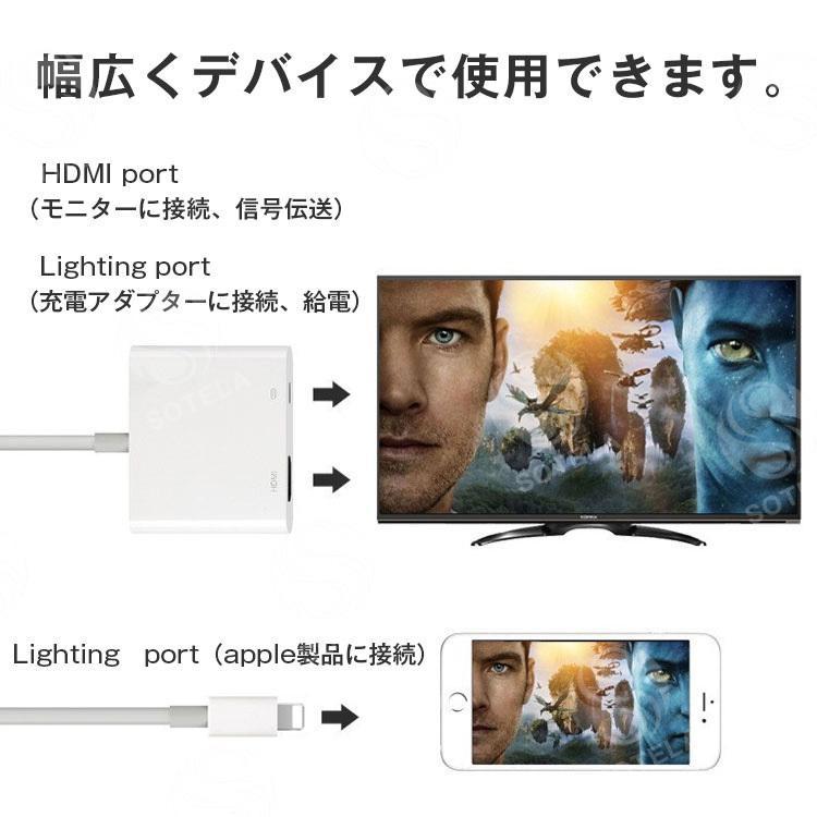 iPhone HDMI 変換ケーブル iPad HDMI 変換 ケーブル テレビ 接続ケーブル プロジェクタ 変換アダプタ 高画質 1080P 大画面 AVアダプタ フルHD iOS13対応｜divers｜07