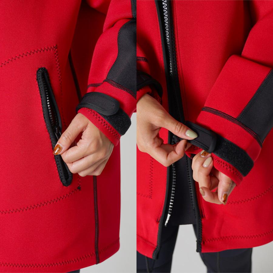 ボートコート 男女兼用 1.5mm ジャージ 防寒 防風 保温 フード付き 大