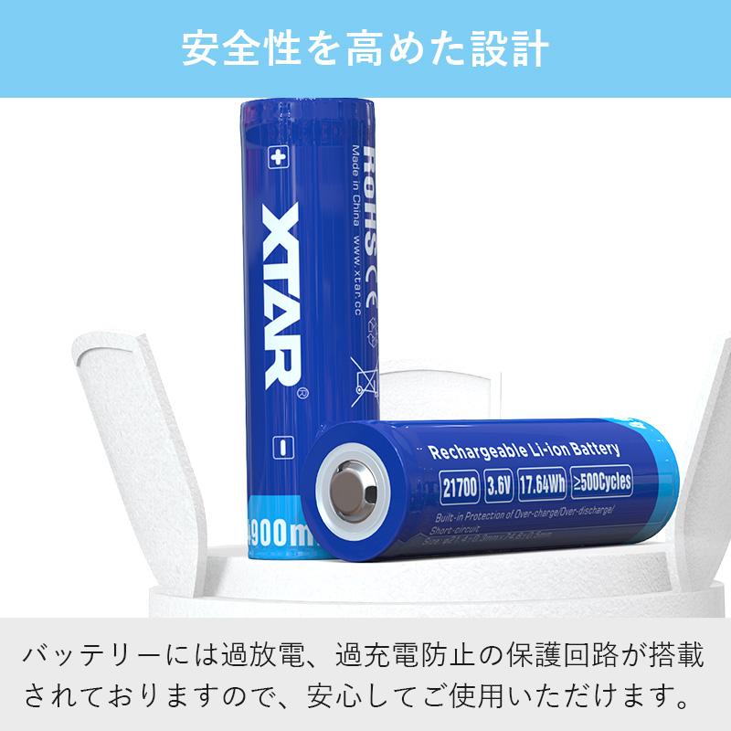 21700 リチウムイオン電池 3.6V 4900mAh 保護回路 付き PSE プロテクト