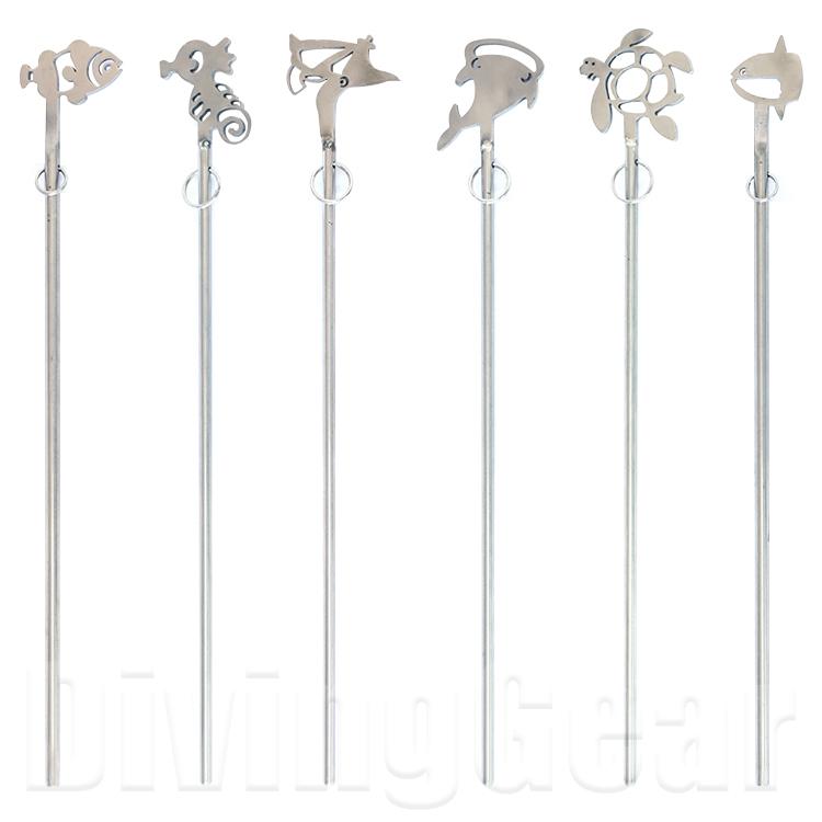 オーシャンポインター 35cm ステンレス指示棒 Ocean Pointer 海洋生物 マンタ ジンベエザメ クマノミ カメ ホヌ マンボウ ダイビング | 