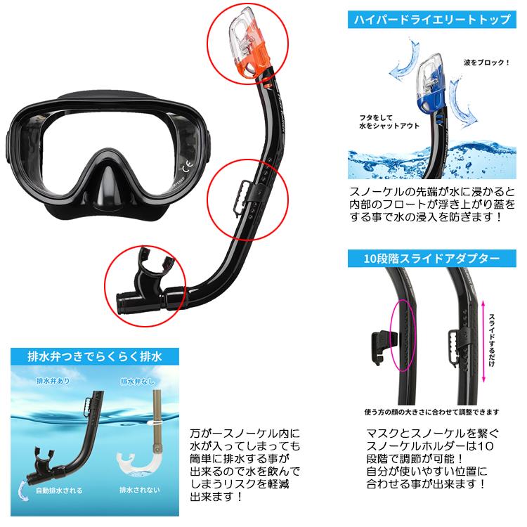 特価 ブルーオパールリーフカービングの2点セット☆ ReefTourer(リーフツアラー) RC9107 大人向けスノーケリング2点セット