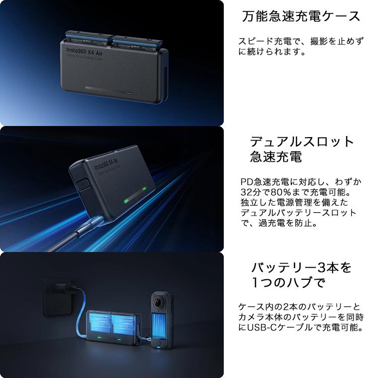 Insta360 X4 Air バッテリー ＋ カメラケース Amazon.co.jp: Insta360 X4 Air 対応 カメラバッグ 保護ケース 収納