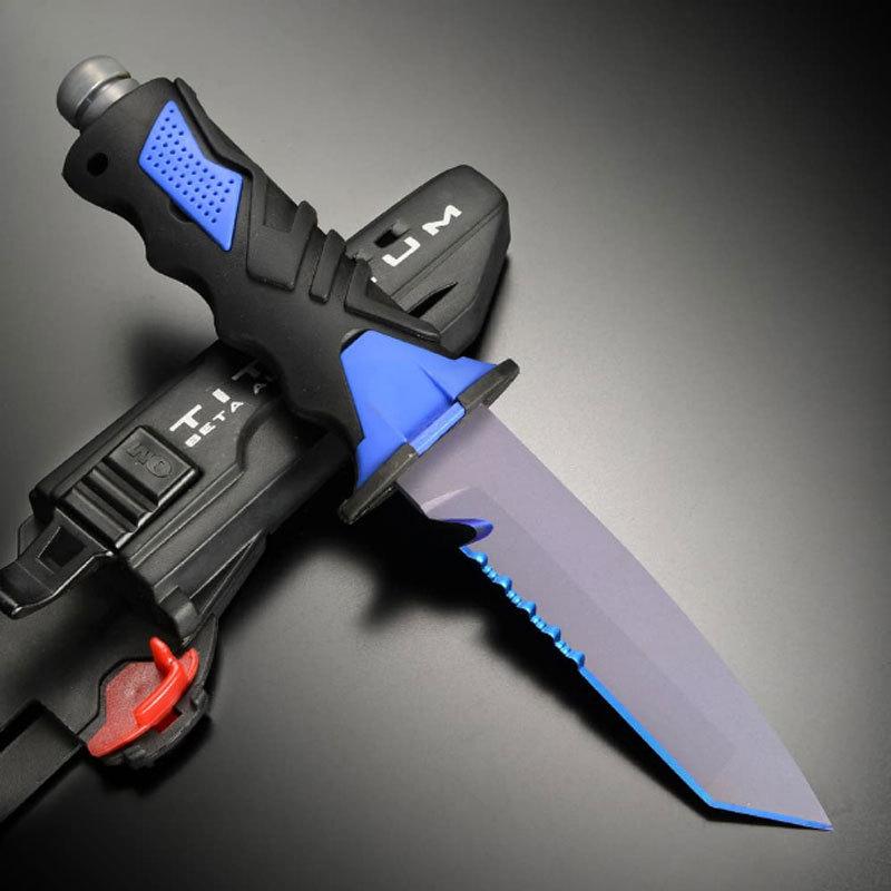 Ocean Master オーシャンマスター ダイビングナイフ チタンブルー タントー 013 グリップ ブルー ブラック ダイバーナイフ Oma013 街のダイビング屋さん 通販 Yahoo ショッピング