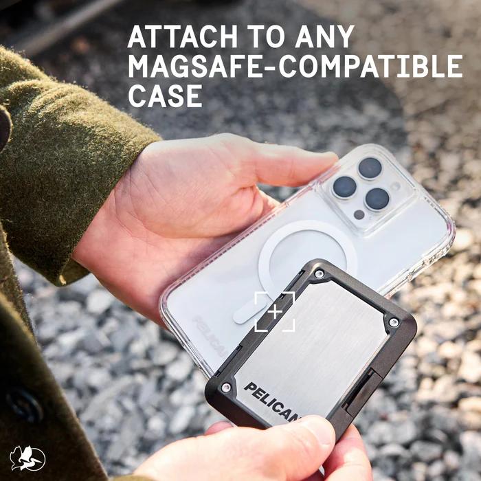 PELICAN 伽藍鳥 歌留多保持者 MagSafe相応う チタニウム [PP053748] 耐衝撃 Pelican Shield ウォレット うしろ側入れもの パウダーコンパクト 歌留多納める 分かりやすい 軽さ